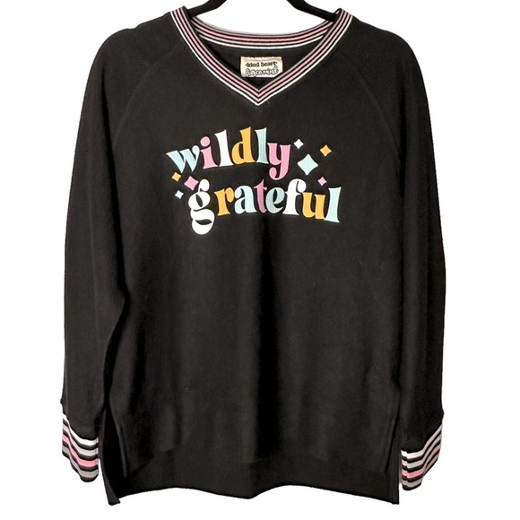 Jadelynn Brooke Wildly Grateful Chorded Sweatshirt Size Small - Picture 1 of 11